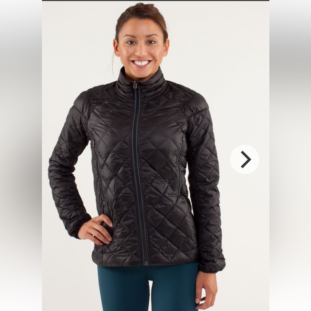 Lululemon Run:Turn Around Goose Down Puffer  Jacket Black Grey Size S